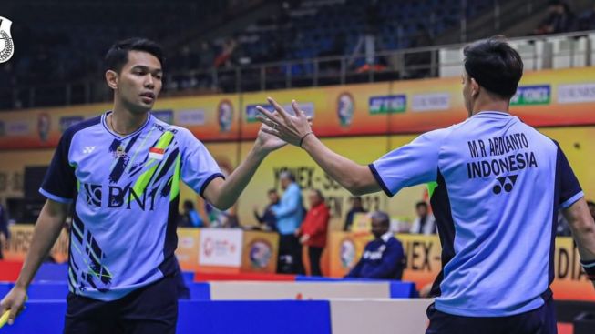 Bertemu Sesama Wakil Indonesia, Fajar dan Rian Keluar sebagai Pemenang di Babak 16 Besar India Open 2023