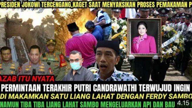 Cek Fakta: Presiden Jokowi Tercengang Saksikan Mayat Putri Candrawathi Satu Liang Lahat dengan Ferdy Sambo, Benarkah?