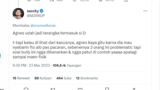 Tuduh David Ozora Ancam Sebar Aib saat Pacaran dengan Agnes Gracia, Akun Twitter Ini sampai Dinotice Jonathan Latumahina: Ajukan jadi Saksi