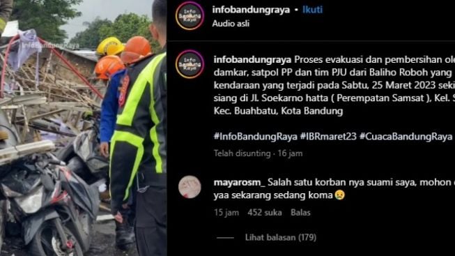 Baliho Roboh Menimpa Kendaraan Akibat Hujan Besar: Satu Korban Koma