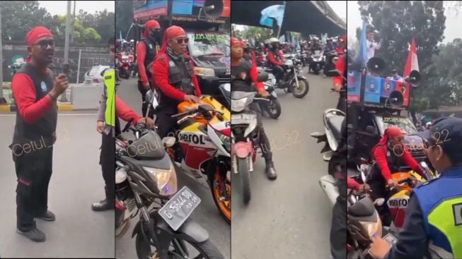 Viral Video Para Demonstran Peringati Hari Buruh, Paksa Terobos Tol Pakai Motor dan Tanpa Helm!