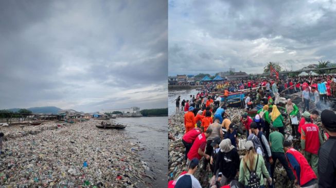 1.500 Warga Lampung Bersihkan Pantai Bersama Pandawara Group, Intip Momennya Berikut Ini