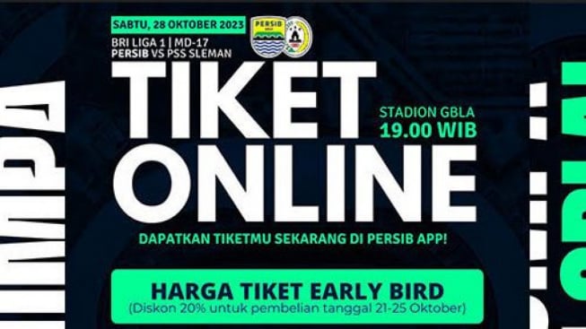 WOW! Diskon 20 Persen Tiket Persib Bandung vs PSS Sleman, Berikut Daftar Harganya!