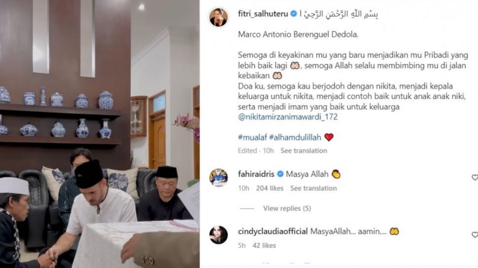 Resmi Mualaf Fitri Salhuteru Doakan Kekasih Nikita Mirzani Jadi Kepala Keluarga Yang Baik