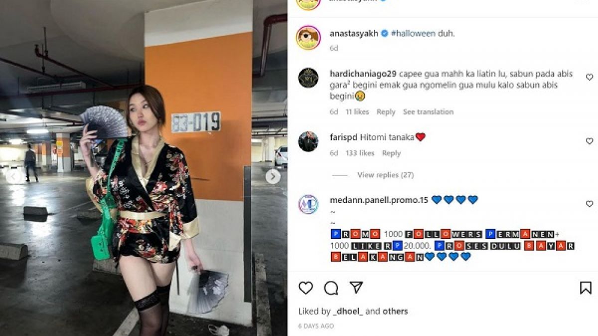Tangkap layar Anastasya Khosasih berkimono Jepang. [instagram.com/anastasyakh]