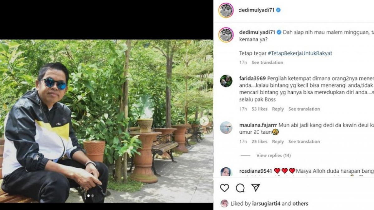 Tangkap layar status Dedi Mulyadi. [@dedimulyadi71]