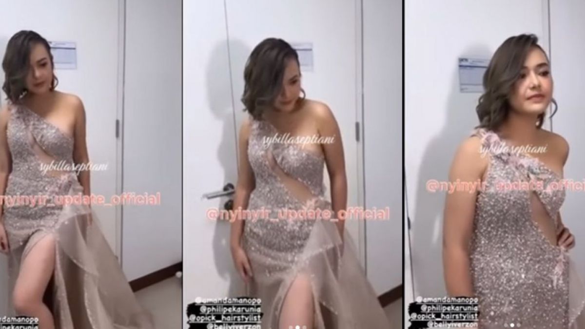 Kolase foto Amanda Manopo saat hadir di acara penghargaan. [Instagram @rumpi_gosip]