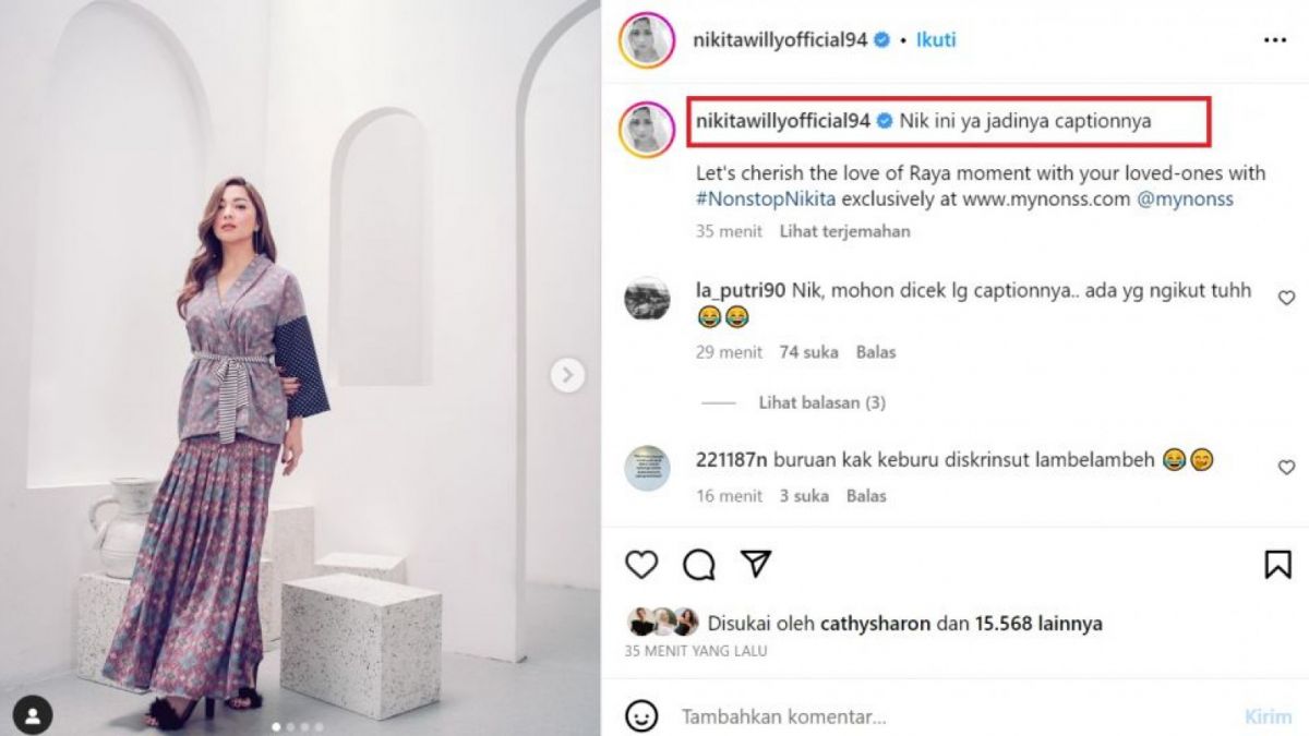 Ngakak! Nikita Willy Lupa Hapus Kalimat Ini di Caption Instagramnya, Loh Memang Apa Ya Isinya? (Instagram/@nikitawillyofficial94)