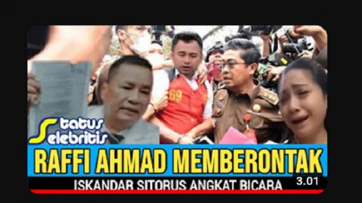 Cek fakta Raffi Ahmad memberontak saat ditangkap. [Tangkap layar Youtube SELEB TV]
