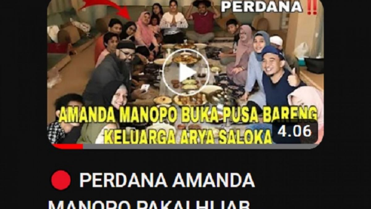 Cek fakta Amanda Manopo menggunakan hijab dan melaksanakan buka puasa bersama keluarga Arya Saloka. [Tangkap layar Youtube BANG JONO]
