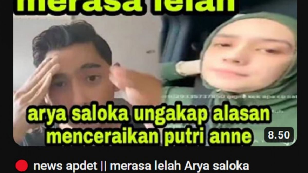 Cek fakta tentang Arya Saloka yang ceraikan Putri Anne karena merasa lelah. [Tangkap layar Youtube Amanda Chanel]