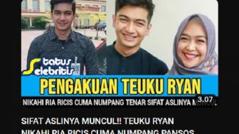 CEK FAKTA: Teuku Ryan Nikahi Ria Ricis Cuman Numpang Tenar, Pengakuan Sifat Aslinya Mengejutkan