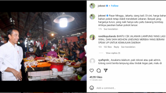 Jokowi Posting Kestabilan Bahan Pokok di Jakarta, Warganet Minta Bantu Cek Jalan di Lampung