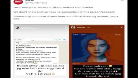 Tiket VIP Konser Suga BTS di Indonesia Mencapai  Rp 9,5 Juta? Ini Jawaban Promotor