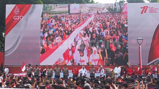 Bendera Sepanjang 7,7 KM Terbentang di Kirab Merah Putih, Upaya Jaga Persatuan Kesatuan Bangsa