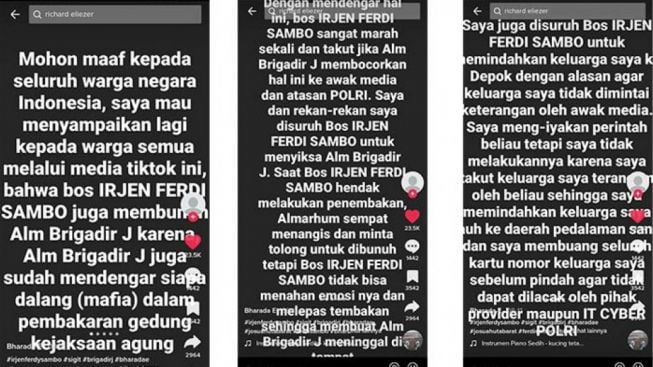 Terbaru, Pesan TikTok Bharada E Ungkap Alasan Pembunuhan Brigadir J hingga Mohon Doa Keselamatan