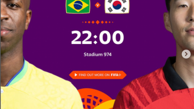 Link Live Streaming Gratis Brazil vs Korea Selatan Kickoff 02.00 WIB, Piala Dunia Qatar 2022 Babak 16 Besar