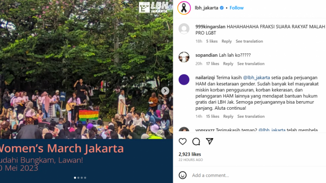 Hangat! LBH Jakarta Posting Gambar Berisi Bendera Pelangi, Warganet Respon Begini