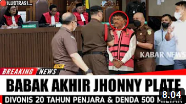 CEK FAKTA: Akhirnya Jhonny G Plate Divonis Hukuman Penjara 20 Tahun dan Denda Setengah Trilliun Rupiah!