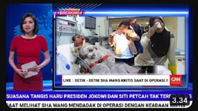 CEK FAKTA, Presiden Jokowi Menangis saat Melihat Sha Wang Dioperasi dalam Kondisi Kritis, Siti Tak Mampu Membendung Air Matanya