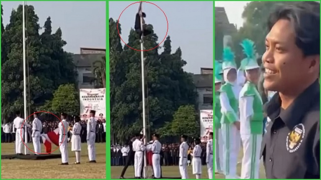 Viral Aksi Heroik Pria Panjat Tiang Bendera Saat Upacara Kemerdekaan Ri Ke 78 Di Ciputat Timur