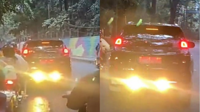 Membahayakan! Pengemudi Mobil Pajero Sport Pasang Lampu Sorot Bikin Silau, Ternyata Nunggak Bayar Pajak