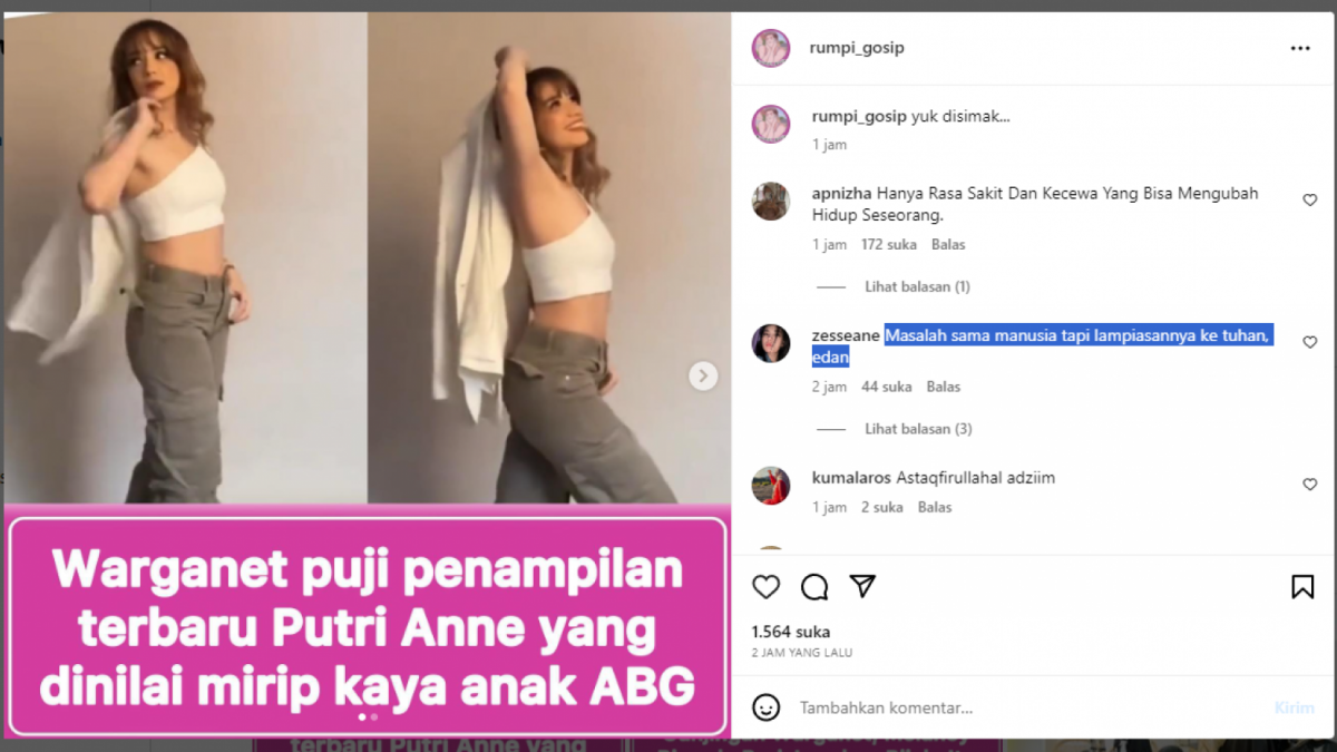 Tangkapan layar, unggahan @rumpi_gosip. [Ist]
