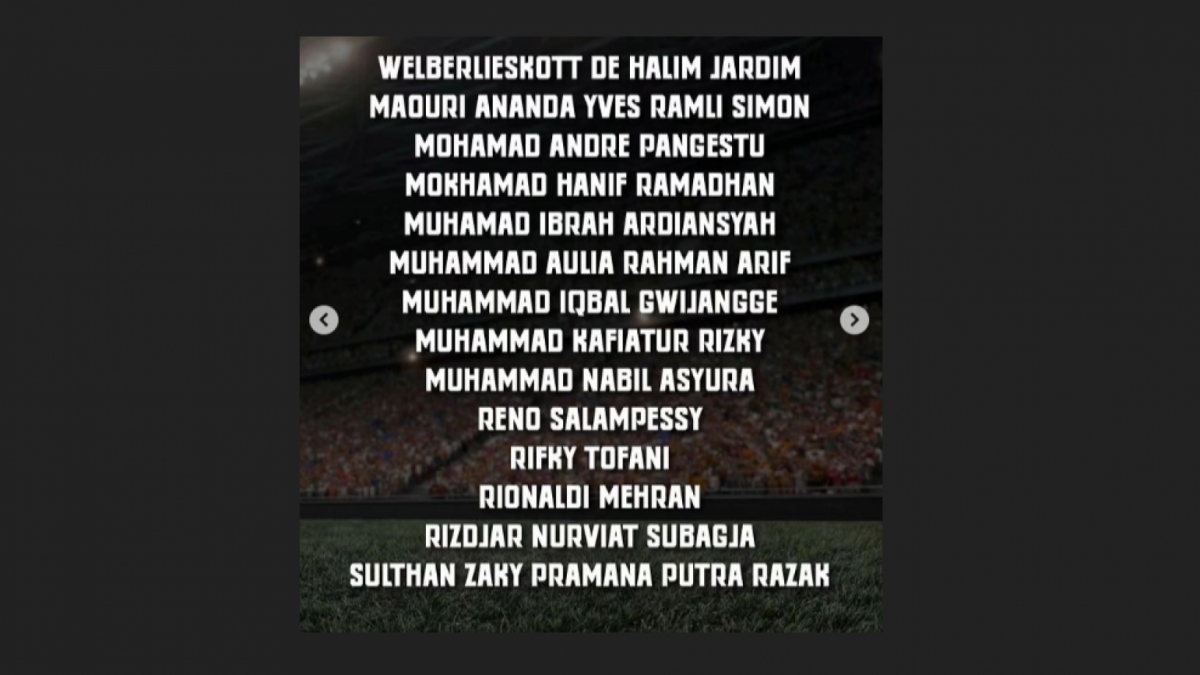 Daftar nama pemain Timnas U-17. [Ist]