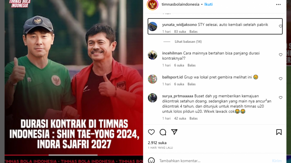 Tangkapan layar, pembahasan kontrak STY dan Indra Sjafri. [Ist]