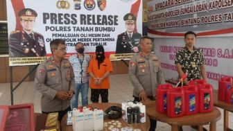 Polisi Bongkar Bisnis Pemalsuan Oli di Kalsel, 13 Drum Isi Ribuan Liter Disita