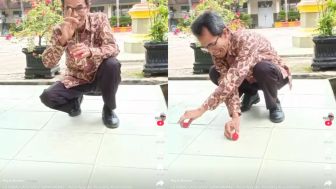 Viral, Pak Guru Pamer Cara Baru Main Latto-latto, Warganet: Ini Sekolah Jurusan Teknik Latto-latto