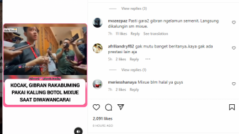 Gibran Pamer Botol Mixue, Warganet: Biar Nyentrik