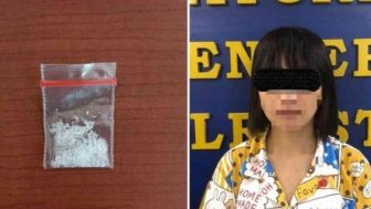 Perempuan Cantik Asal Manado Bawa 1 Paket Sabu-sabu Ditangkap Polisi