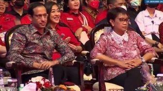Ekpresi Datar Nadiem Makariem Dan Retno Marsudi di HUT PDIP Jadi Sorotan, Padahal Lainnya Tertawa