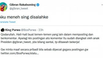 Disentil Soal Pemecatan Warganet yang Senggol Jokowi, Gibran Rakabuming: Aku Meneh Sing Disalahke