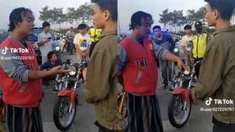 Polisi ini Marah-Marah Beri Pelajaran Pemuda yang Hendak Bunyikan Mercon di Exit Tol Pekalongan