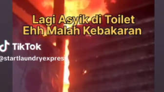 Viral, Seorang Remaja Terjebak di Toilet saat Kebakaran, Netizen: Tenang Kameramen Pasti Selamat