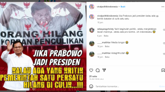 Heboh Unggahan, 'Prabowo Jadi Presiden, Masyarakat yang Kritik Pemerintah Bakal Hilang Diculik'