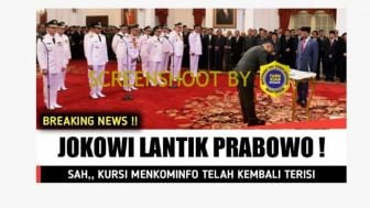 CEK FAKTA: Prabowo Resmi Dilantik Jadi Menkominfo Gantikan Plate