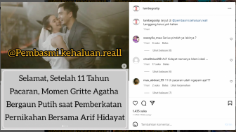 Foto Gritte Agatha Pakai Gaun Putih Saat Pemberkatan Tersebar di IG, Nama Arif Hidayat Disindir: Islami Sekali