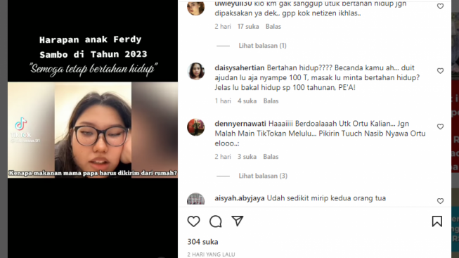 Tahun Baru, Anak Ferdy Sambo Berharap Bisa Tetap Bertahan Hidup