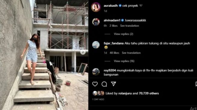 Bangun Rumah Baru, Aura Kasih Bikin Warganet Salfok dengan Fotonya