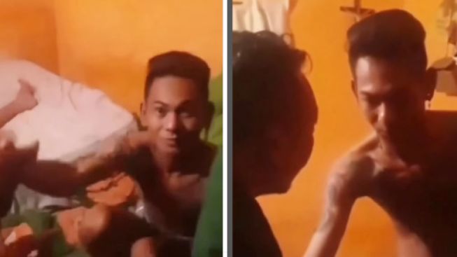 Polisi Bisik-bisik Bangunkan Pelaku Curanmor, Warganet: Rohnya Belum Dateng