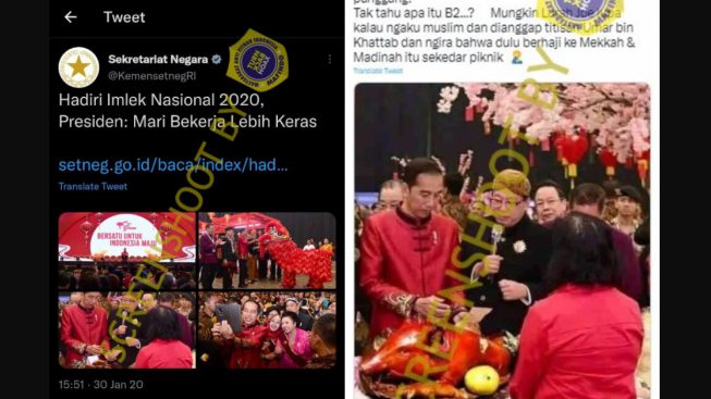 CEK FAKTA: Jokowi Makan Babi Panggang Pas Perayaan Imlek