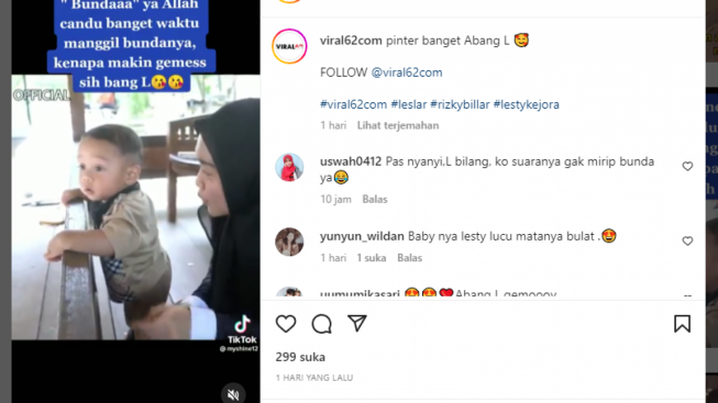 Suara Lucu Baby L Panggil Bunda Tuai Sanjungan Netizen: Anak Ganteng