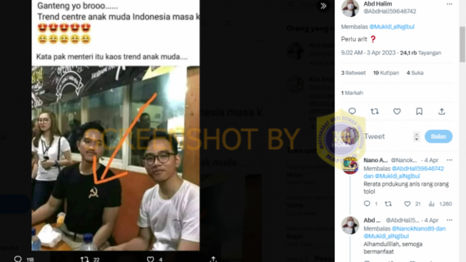 CEK FAKTA: Kaesang Pakai Kaos Hitam Berlogo Palu Arit