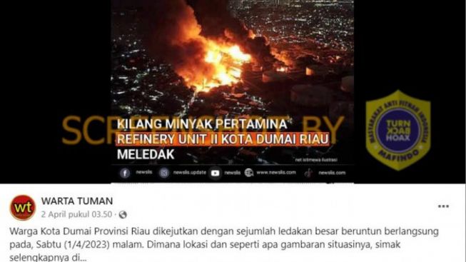 CEK FAKTA: Gambar Kebakaran Kilang Minyak Kota Dumai Riau