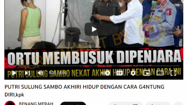 CEK FAKTA: Putri Sulung Ferdy Sambo Nekat Akhiri Hidup dengan Gantung Diri