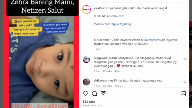 Haru, Gala Sky Ingat Saat Lihat Zebra Bareng Vanessa Angel