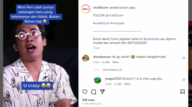 Ketemu di TikTok, Mimi Peri Ngaku Sudah Punya Pasangan Baru